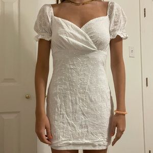 Puff Sleeve Schiffy Fitted Dress